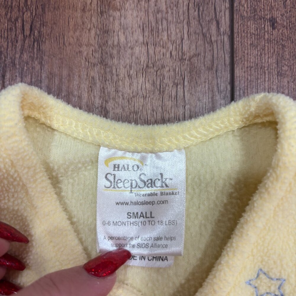 Halo Sleepsack Size Small 0-6 Months Yellow Unisex Pajamas Back To Sleep FullZip - Picture 3 of 5